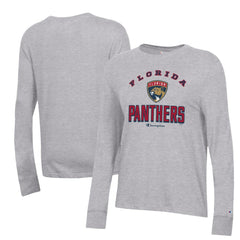 NHL Heather Gray Florida Panthers Champion Women's Core Long Sleeve T-Shirt