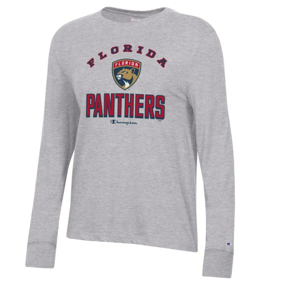 NHL Heather Gray Florida Panthers Champion Women's Core Long Sleeve T-Shirt