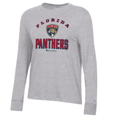 NHL Heather Gray Florida Panthers Champion Women's Core Long Sleeve T-Shirt
