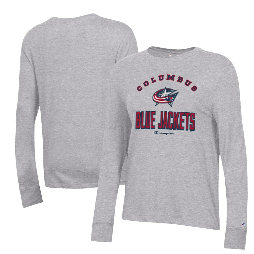 NHL Heather Gray Columbus Blue Jackets Champion Women's Core Long Sleeve T-Shirt