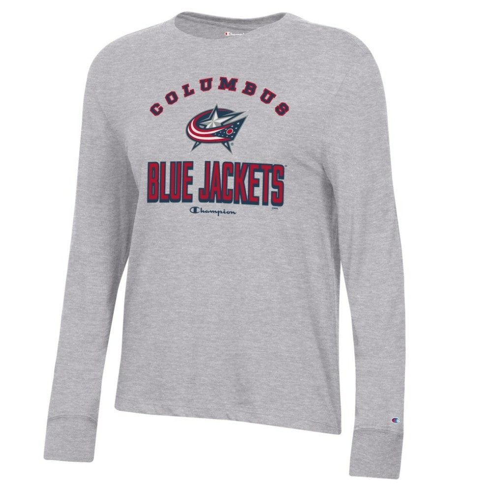 NHL Heather Gray Columbus Blue Jackets Champion Women's Core Long Sleeve T-Shirt
