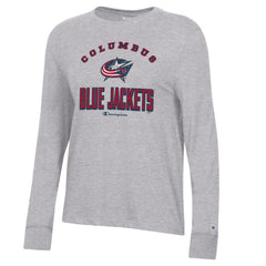 NHL Heather Gray Columbus Blue Jackets Champion Women's Core Long Sleeve T-Shirt
