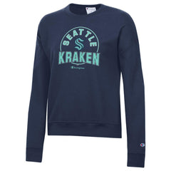 NHL Deep Sea Blue Seattle Kraken Champion Women's Powerblend Pullover Sweatshirt