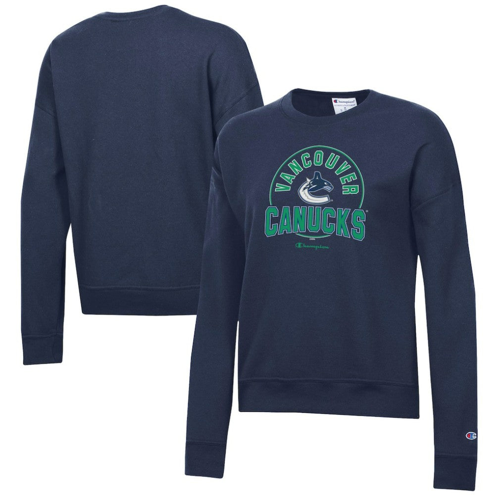 NHL Navy Vancouver Canucks Champion Women's Powerblend Pullover Sweatshirt