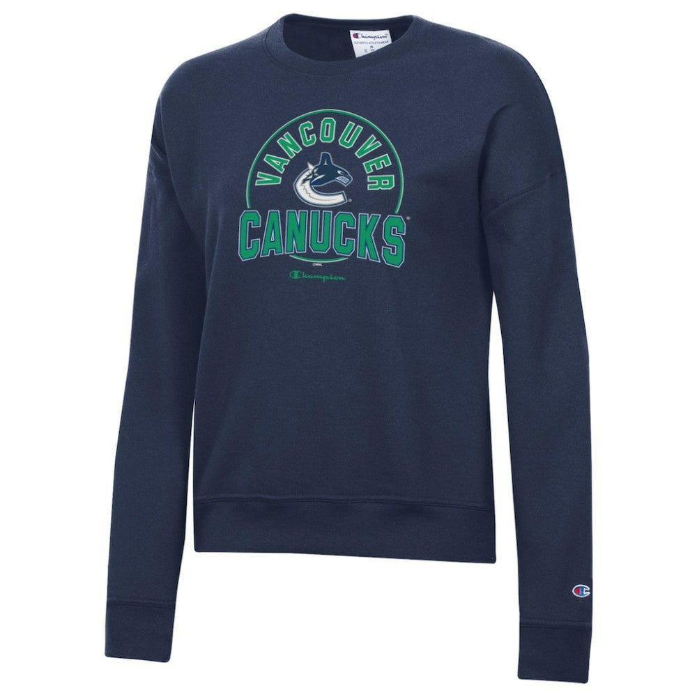 NHL Navy Vancouver Canucks Champion Women's Powerblend Pullover Sweatshirt
