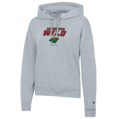 NHL Gray Minnesota Wild Champion Women's Powerblend Fleece Pullover Hoodie