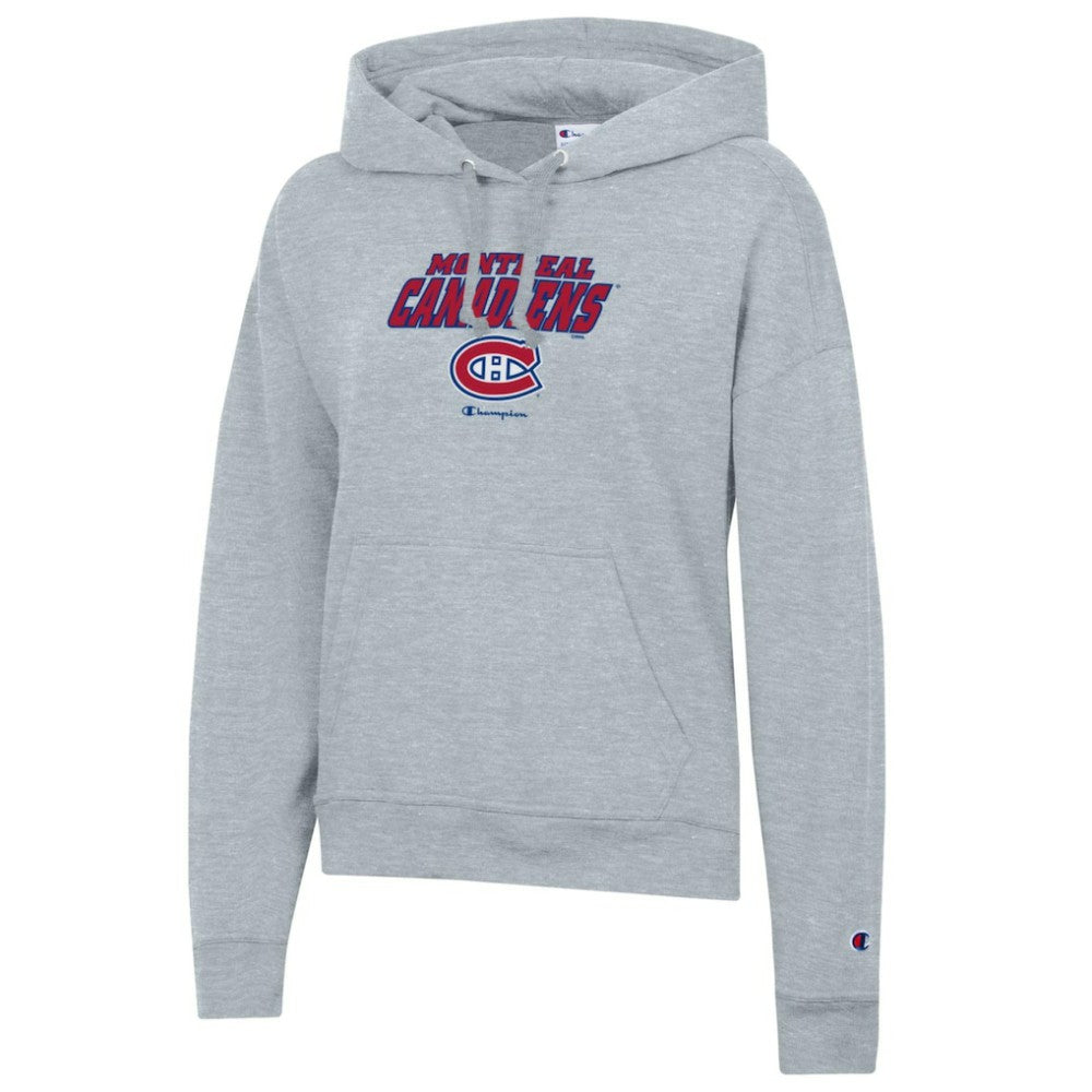 NHL Gray Montreal Canadiens Champion Women's Powerblend Fleece Pullover Hoodie
