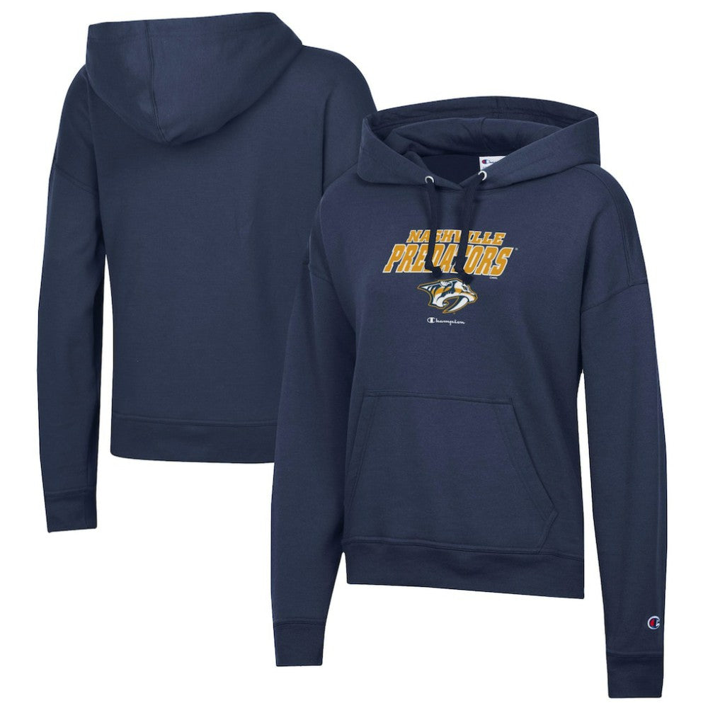 NHL Navy Nashville Predators Champion Women's Powerblend Fleece Pullover Hoodie