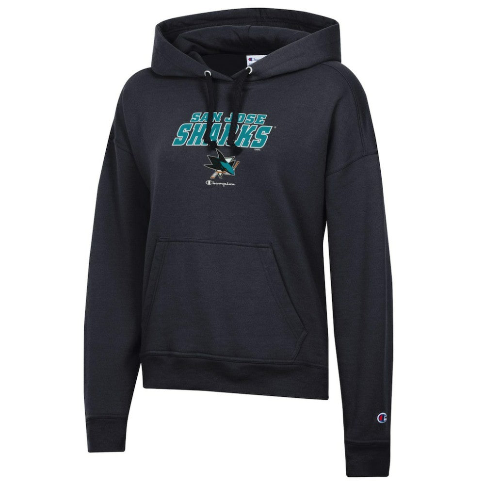 NHL Black San Jose Sharks Champion Women's Powerblend Fleece Pullover Hoodie