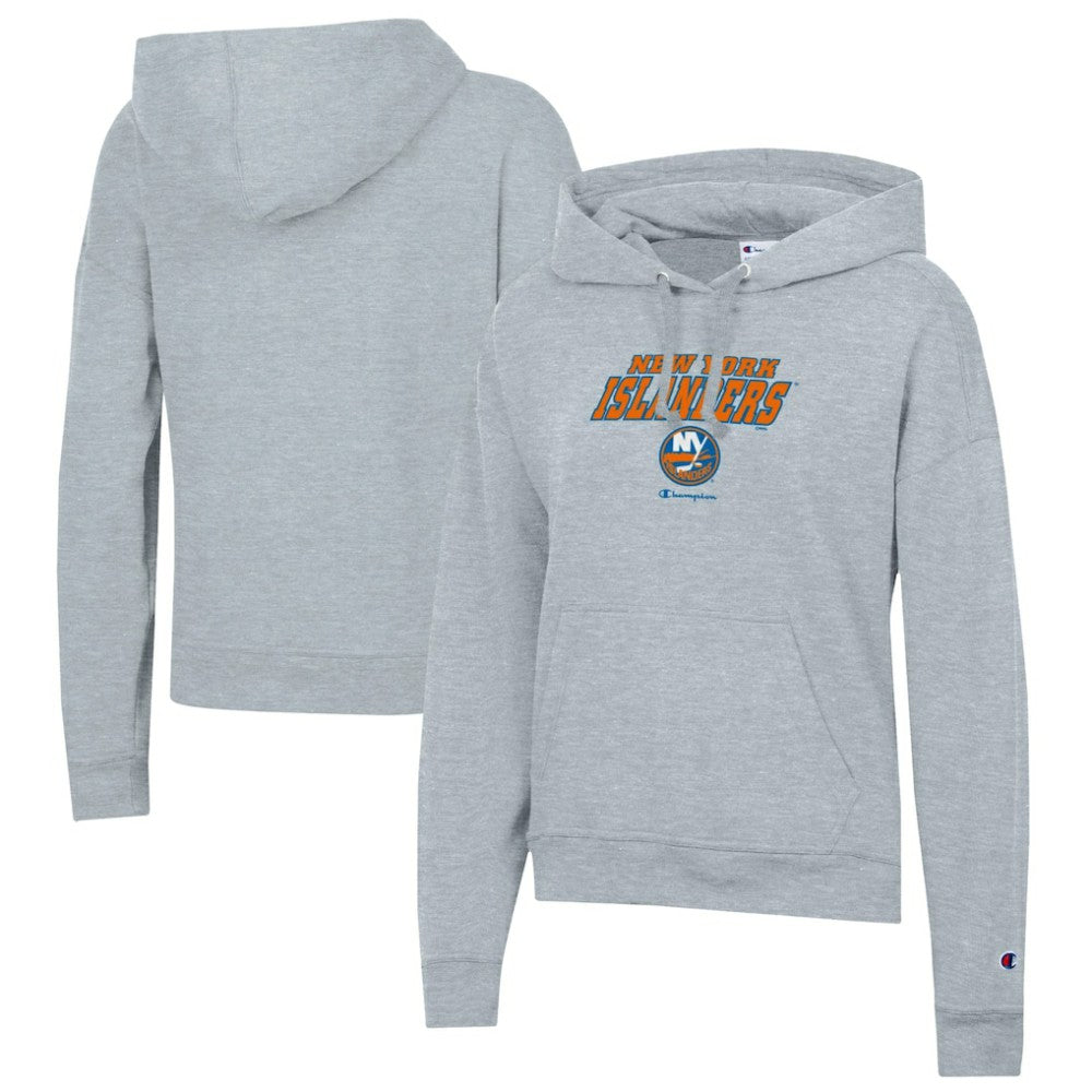NHL Gray New York Islanders Champion Women's Powerblend Fleece Pullover Hoodie