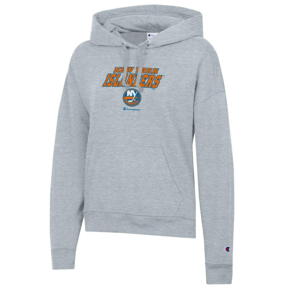 NHL Gray New York Islanders Champion Women's Powerblend Fleece Pullover Hoodie