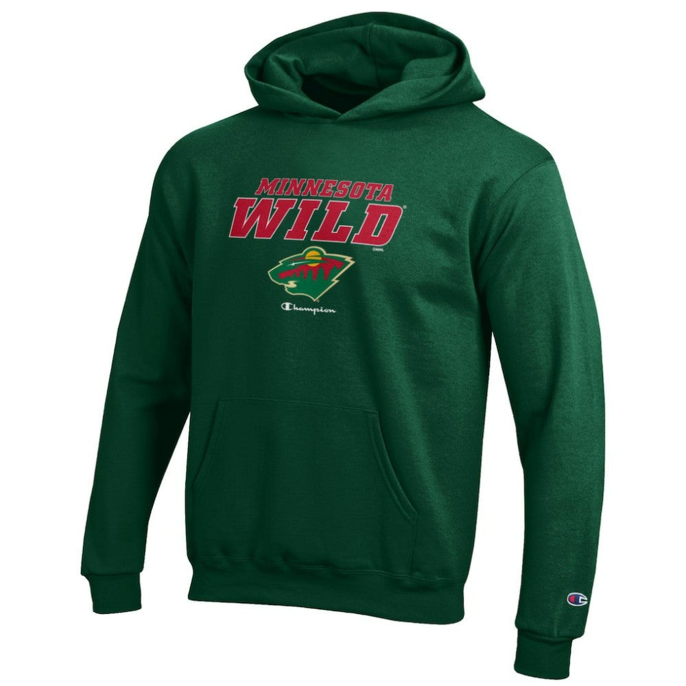 NHL Hunter Green Minnesota Wild Champion Youth Eco Powerblend Pullover Hoodie