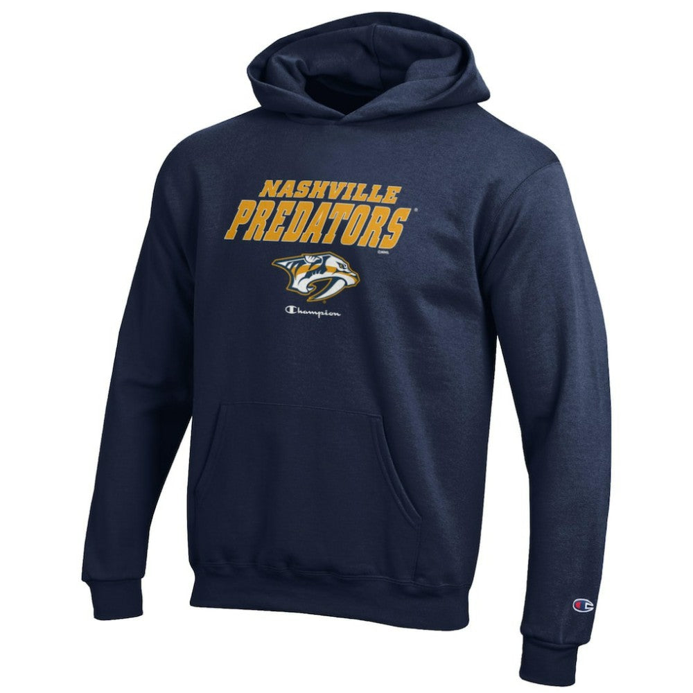 NHL Navy Nashville Predators Champion Youth Eco Powerblend Pullover Hoodie