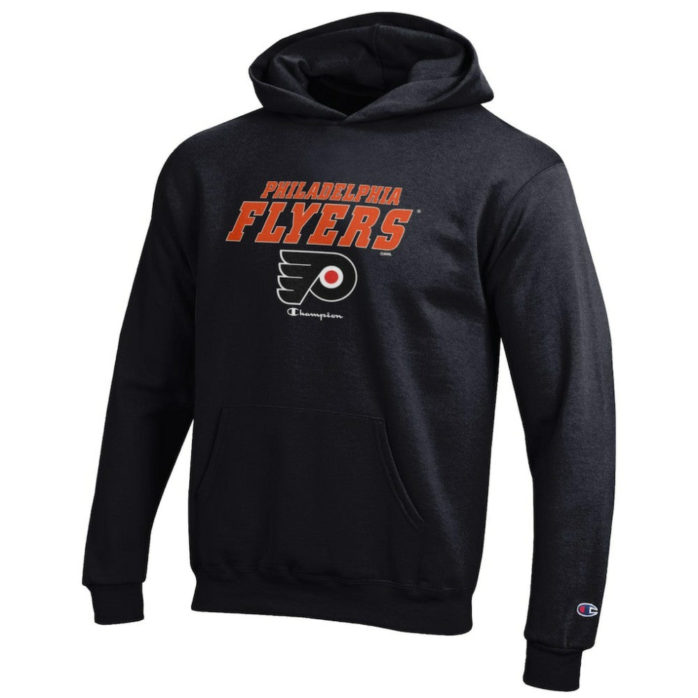 NHL Black Philadelphia Flyers Champion Youth Eco Powerblend Pullover Hoodie