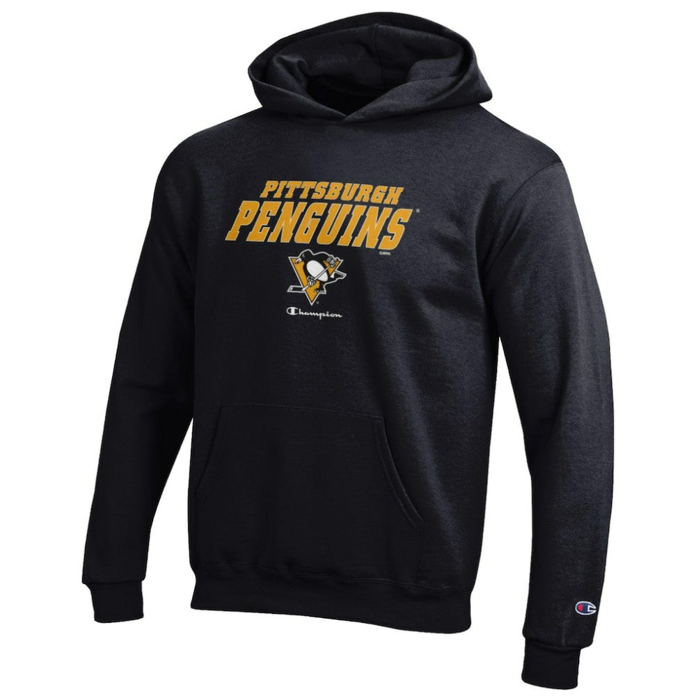 NHL Black Pittsburgh Penguins Champion Youth Eco Powerblend Pullover Hoodie