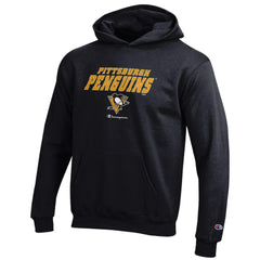 NHL Black Pittsburgh Penguins Champion Youth Eco Powerblend Pullover Hoodie