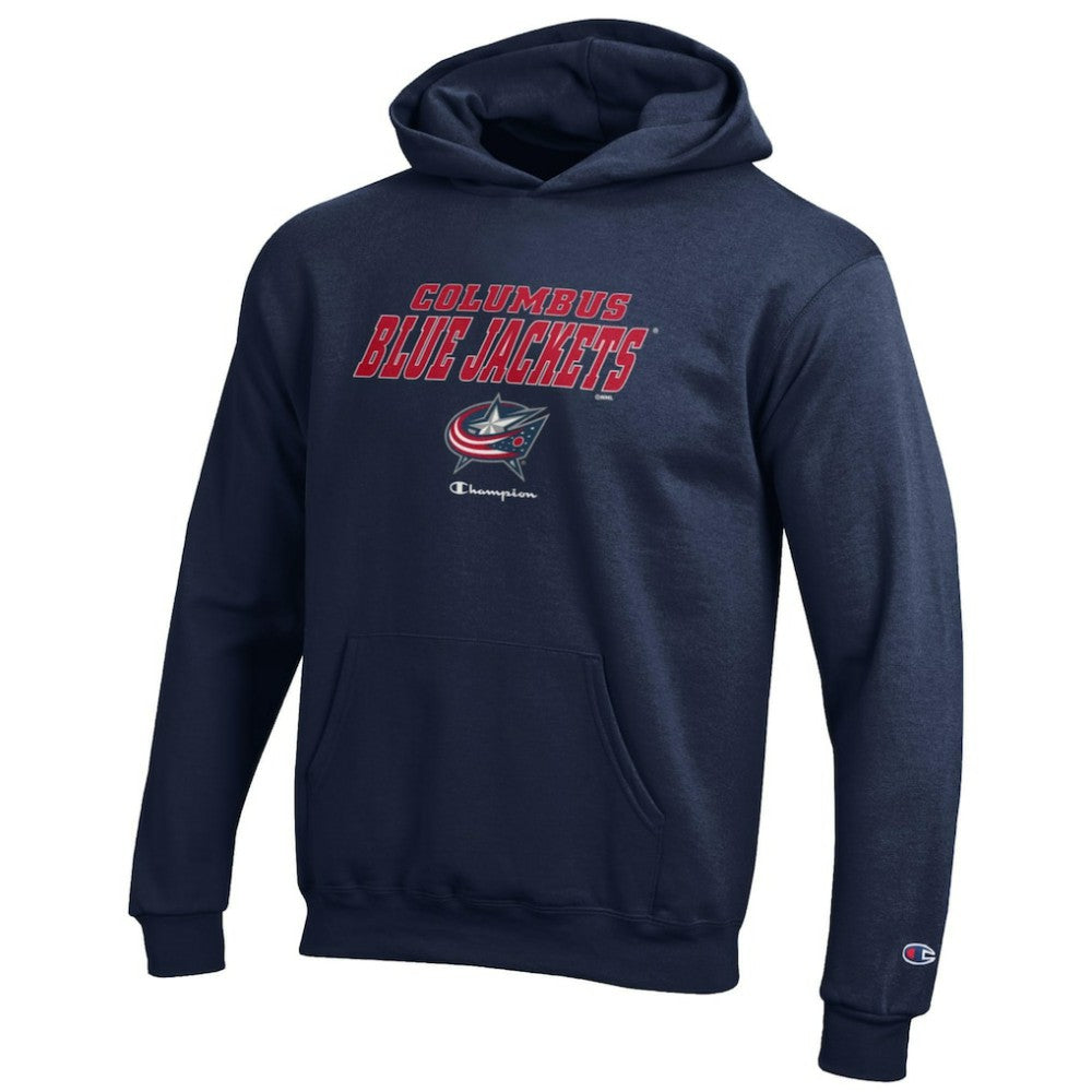 NHL Navy Columbus Blue Jackets Champion Youth Eco Powerblend Pullover Hoodie