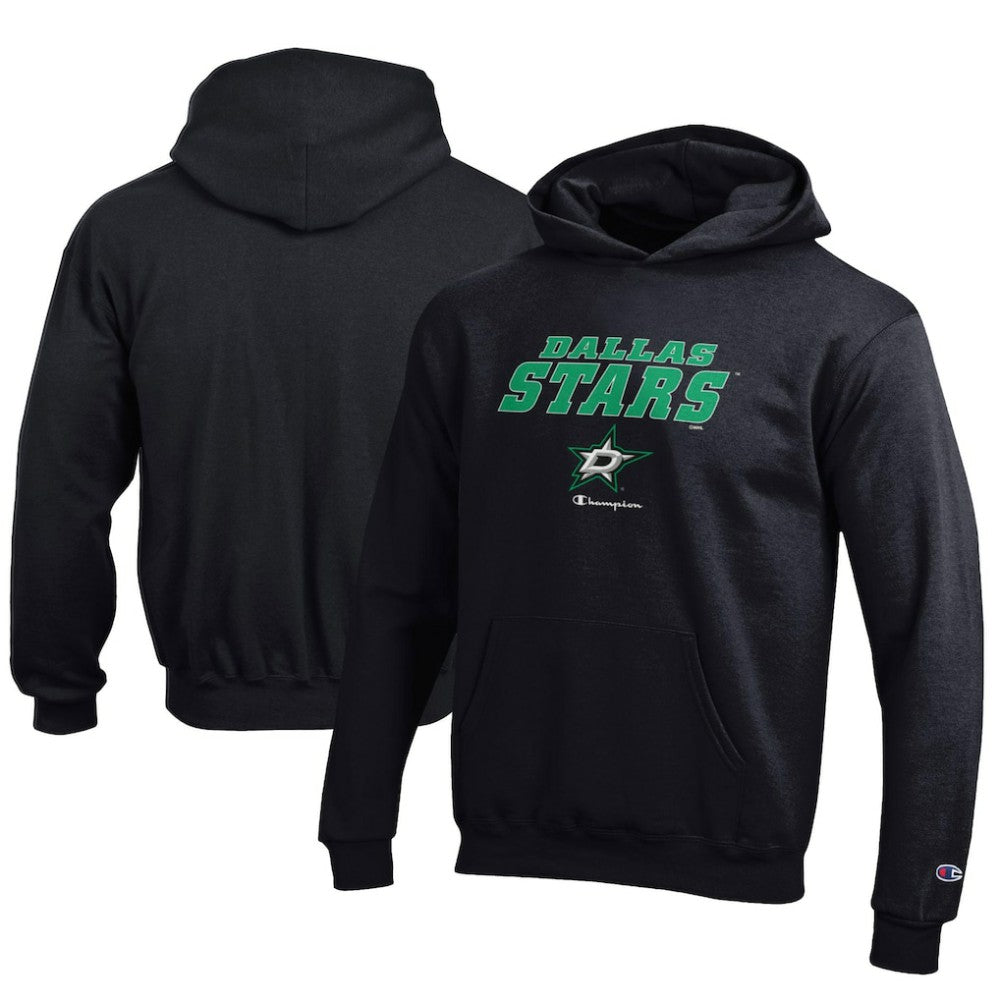 NHL Black Dallas Stars Champion Youth Eco Powerblend Pullover Hoodie