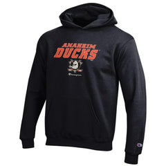 NHL Black Anaheim Ducks Champion Youth Eco Powerblend Pullover Hoodie