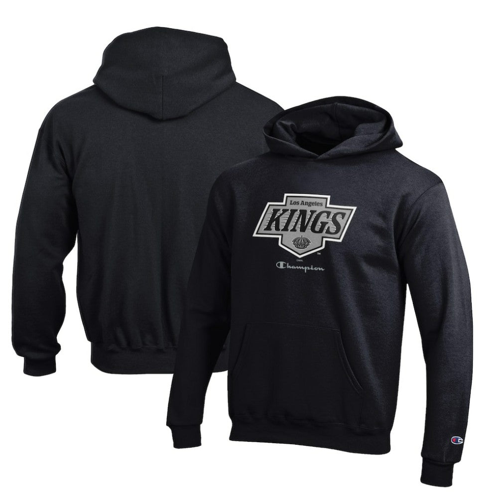 NHL Black Los Angeles Kings Champion Youth Eco Powerblend Pullover Hoodie