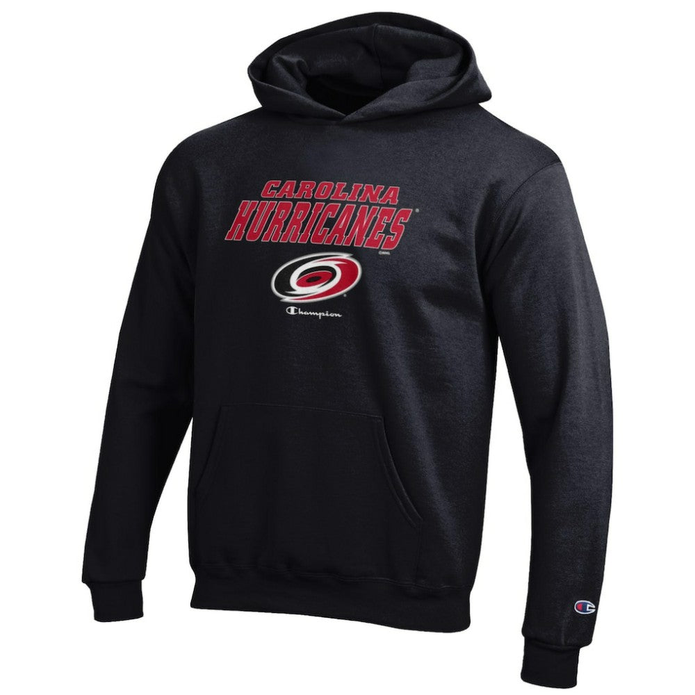 NHL Black Carolina Hurricanes Champion Youth Eco Powerblend Pullover Hoodie