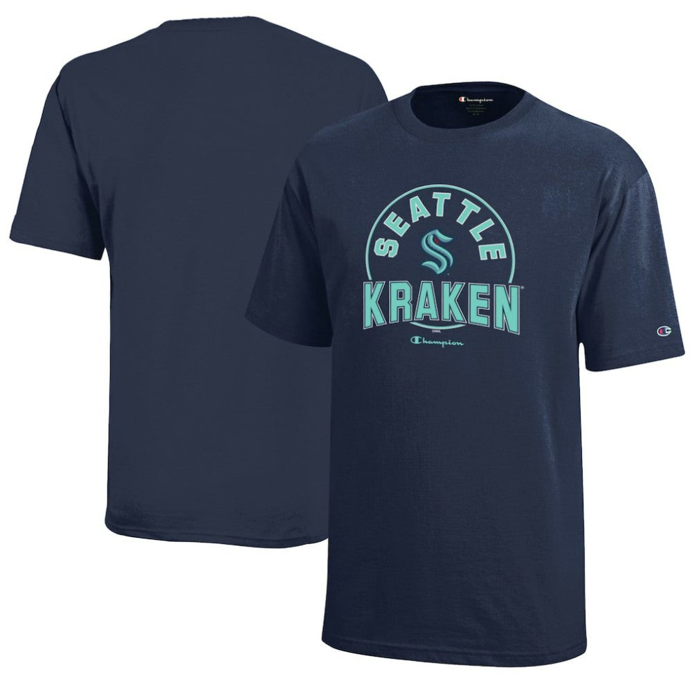 NHL Deep Sea Blue Seattle Kraken Champion Youth Jersey T-Shirt