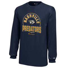 NHL Navy Nashville Predators Champion Youth Long-Sleeve Jersey T-Shirt