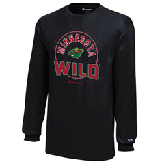 NHL Black Minnesota Wild Champion Youth Long-Sleeve Jersey T-Shirt