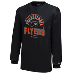 NHL Black Philadelphia Flyers Champion Youth Long-Sleeve Jersey T-Shirt