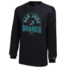 NHL Black San Jose Sharks Champion Youth Long-Sleeve Jersey T-Shirt