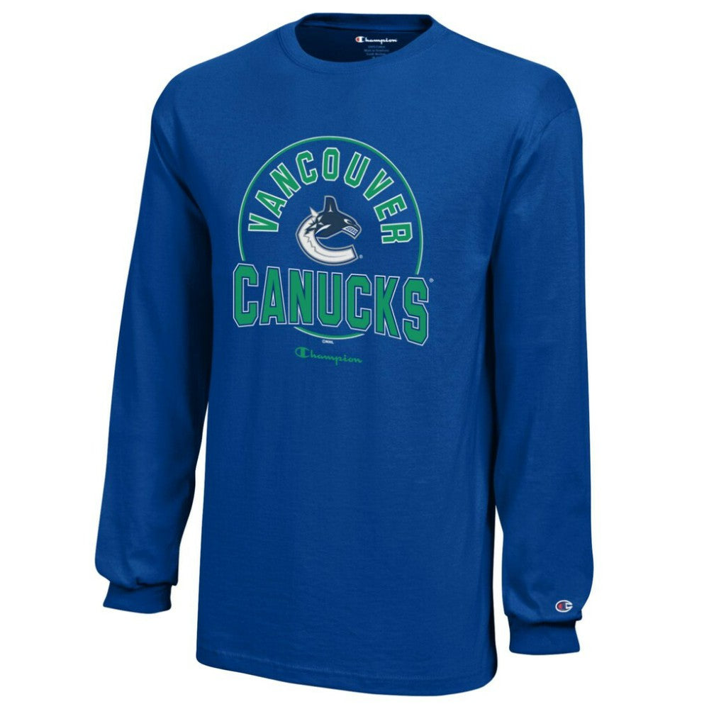 NHL Royal Vancouver Canucks Champion Youth Long-Sleeve Jersey T-Shirt