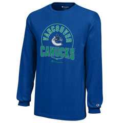 NHL Royal Vancouver Canucks Champion Youth Long-Sleeve Jersey T-Shirt