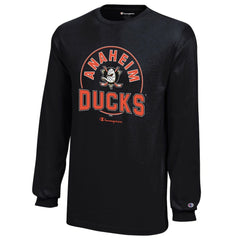NHL Black Anaheim Ducks Champion Youth Long-Sleeve Jersey T-Shirt