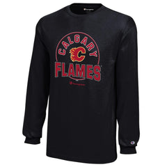 NHL Black Calgary Flames Champion Youth Long-Sleeve Jersey T-Shirt