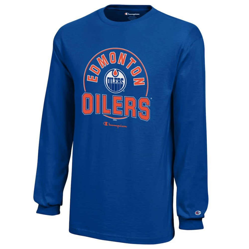 NHL Royal Edmonton Oilers Champion Youth Long-Sleeve Jersey T-Shirt