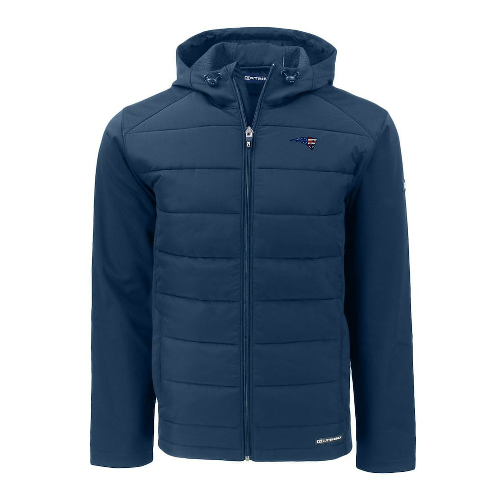 Cutter & Buck Americana Evoke Hybrid Eco Softshell Recycled Full-Zip Hooded Jacket - New England Patriots