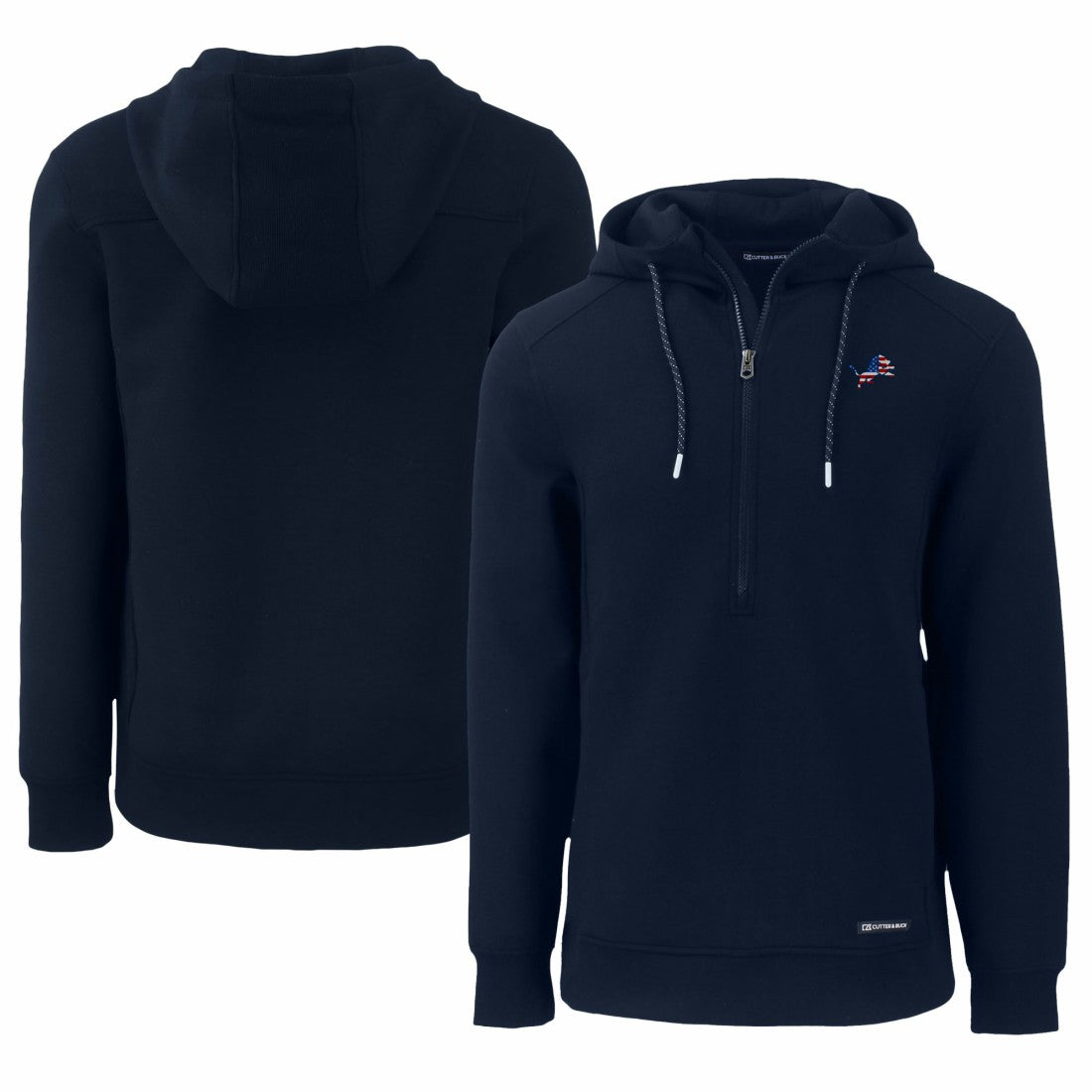 Cutter & Buck Americana Roam Eco Half-Zip Recycled Pullover Hoodie - Detroit Lions
