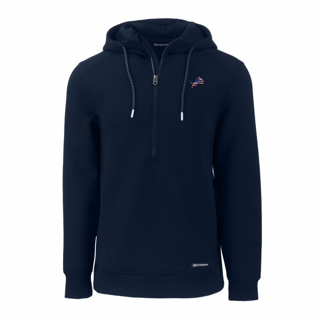 Cutter & Buck Americana Roam Eco Half-Zip Recycled Pullover Hoodie - Detroit Lions