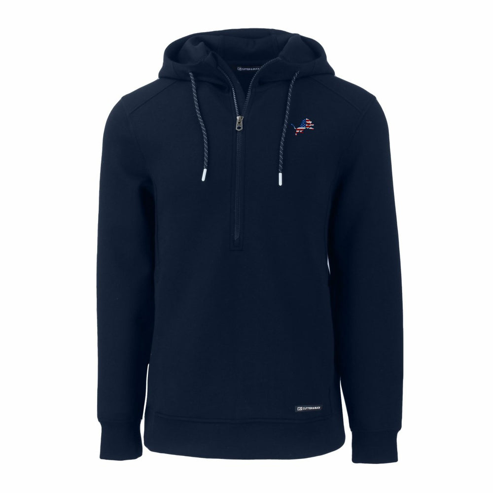 Cutter & Buck Americana Roam Eco Half-Zip Recycled Pullover Hoodie - Detroit Lions