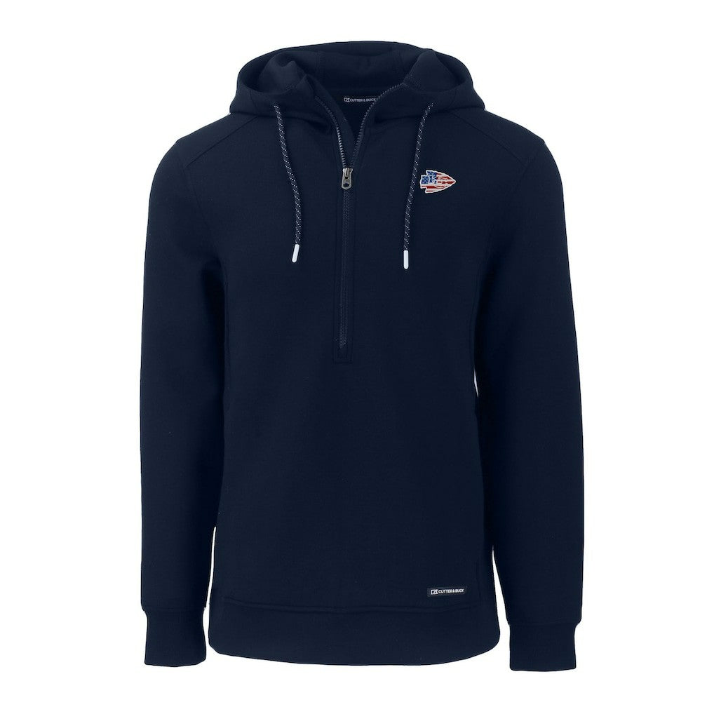 Cutter & Buck Americana Roam Eco Half-Zip Recycled Pullover Hoodie - Kansas City Chiefs