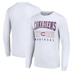 NHL White Montreal Canadiens Starter Retro Graphic Long Sleeve Crew T-Shirt
