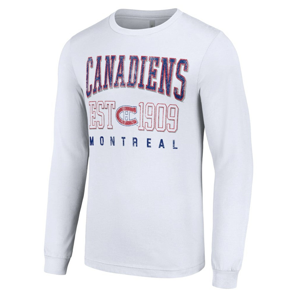 NHL White Montreal Canadiens Starter Retro Graphic Long Sleeve Crew T-Shirt