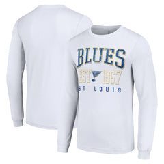 NHL White St. Louis Blues Starter Retro Graphic Long Sleeve Crew T-Shirt