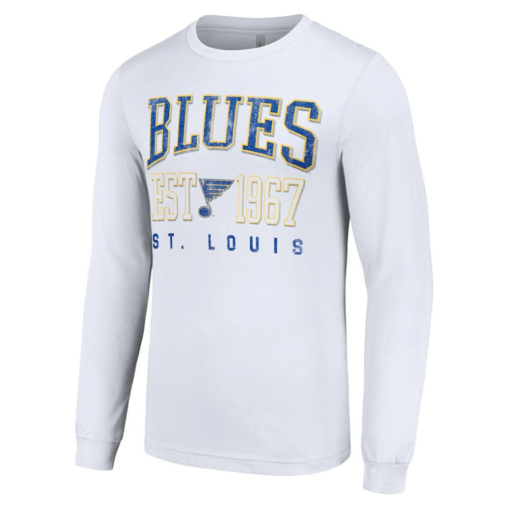 NHL White St. Louis Blues Starter Retro Graphic Long Sleeve Crew T-Shirt