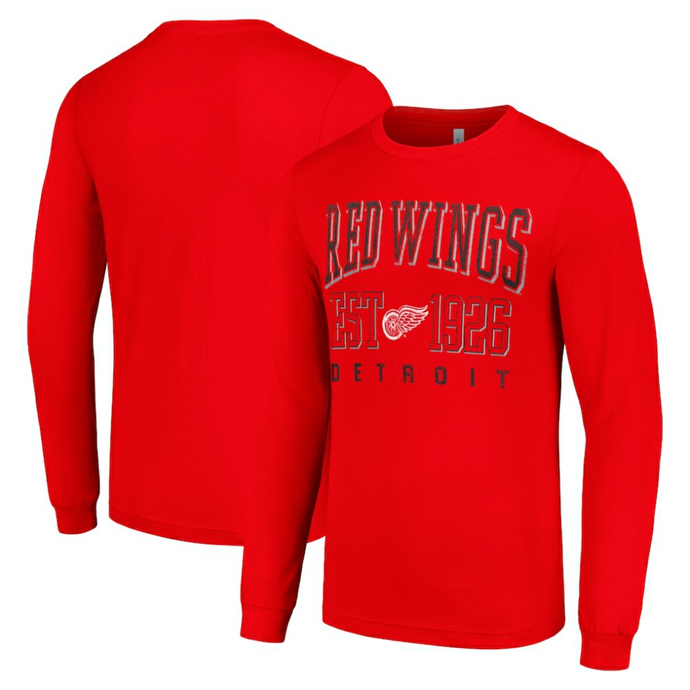 NHL Red Detroit Red Wings Starter Retro Graphic Long Sleeve Crew T-Shirt