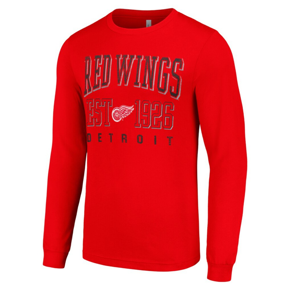 NHL Red Detroit Red Wings Starter Retro Graphic Long Sleeve Crew T-Shirt