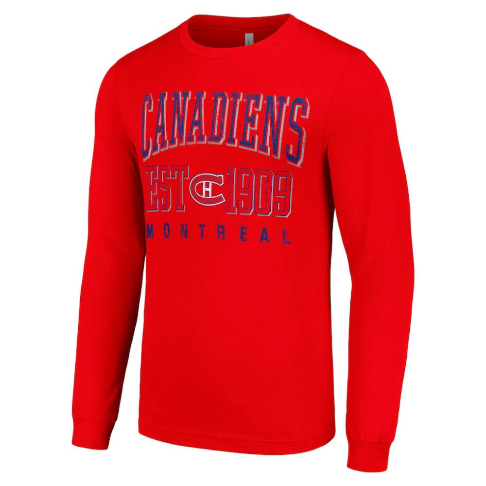 NHL Red Montreal Canadiens Starter Retro Graphic Long Sleeve Crew T-Shirt