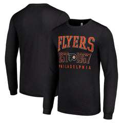 NHL Black Philadelphia Flyers Starter Retro Graphic Long Sleeve Crew T-Shirt