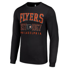 NHL Black Philadelphia Flyers Starter Retro Graphic Long Sleeve Crew T-Shirt