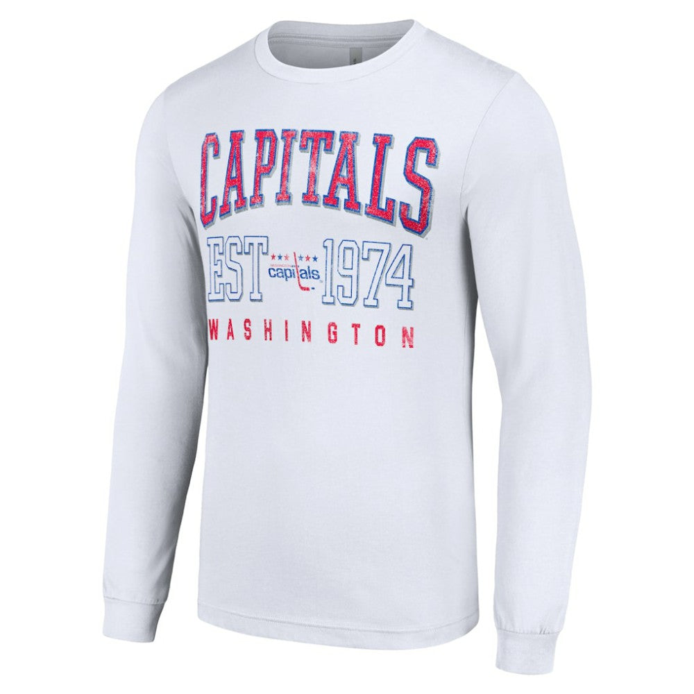 NHL White Washington Capitals Starter Retro Graphic Long Sleeve Crew T-Shirt